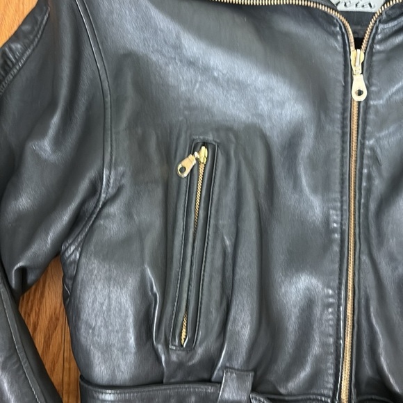 Vintage Marcia Leather Jacket Black Women’s XL Bomber Biker Moto - Picture 5 of 11